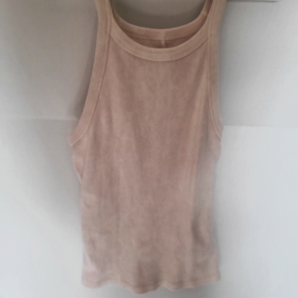 Anthropologie Pink Acid Wash Ribbed Tank Top XS